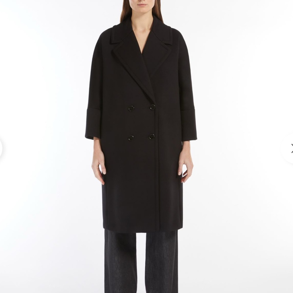 Max Mara Double-breasted jersey coat in navy - with box - Picture 10 of 13